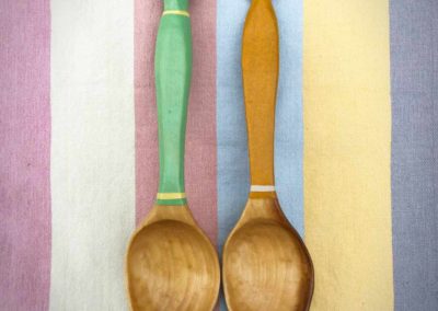 Tulip Wood & Milk Paint Serving Spoons